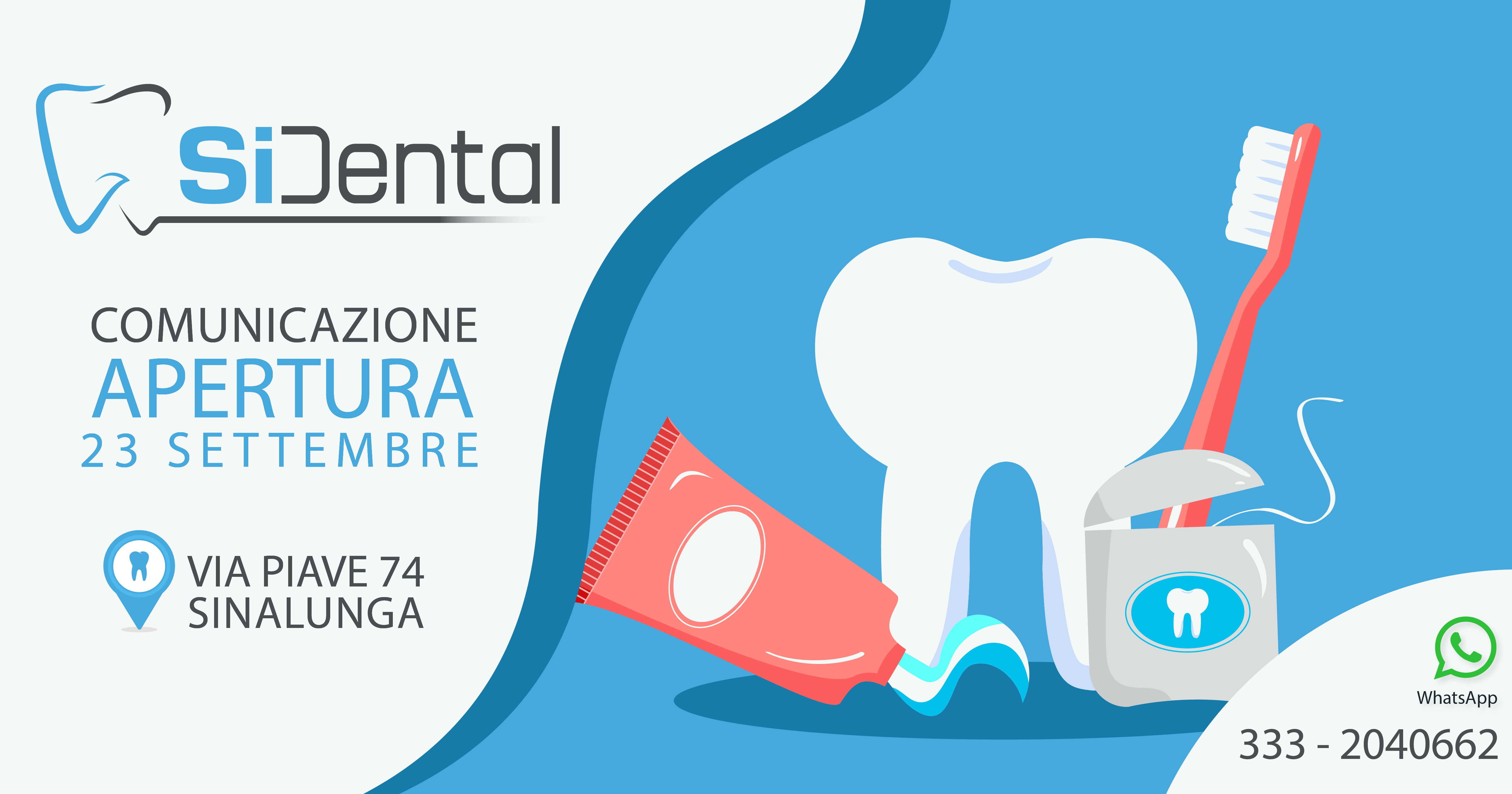 Comunicazione apertura studio dentistico a sinalunga, Sidental. Immagine di presentazione